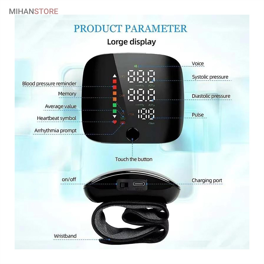 فشارسنج مچی Intelligent BP اندازه‌گیری دقیق فشار خون و ضربان قلب