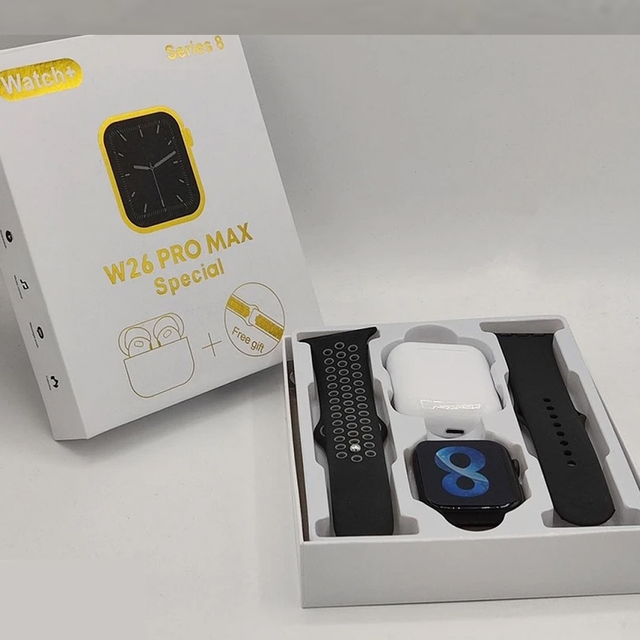 ساعت هوشمند و هندزفری بلوتوث W26 Pro Max